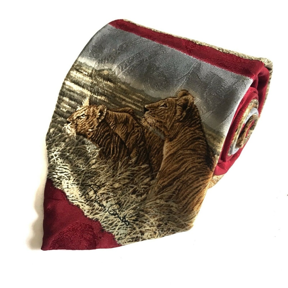 Vintage Endangered Species Lion Tie 1997 Combes